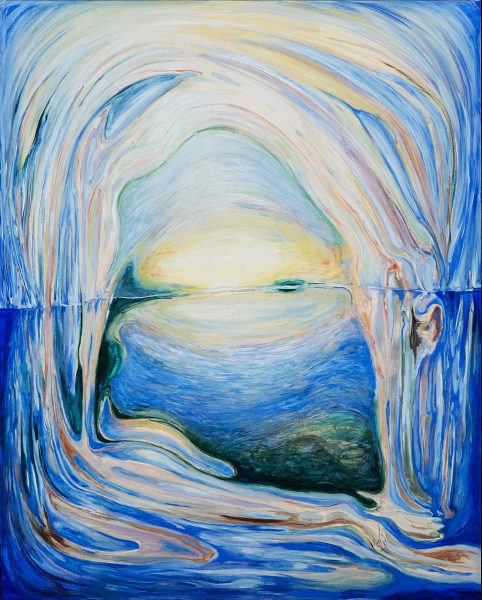 森夕香 Yuka MORI 《醒め溢れる》 / キャンバス, 油彩, 日本画顔料, 胡粉 / 162 × 130 cm / 2017 / Photo：Masaru Yanagiba